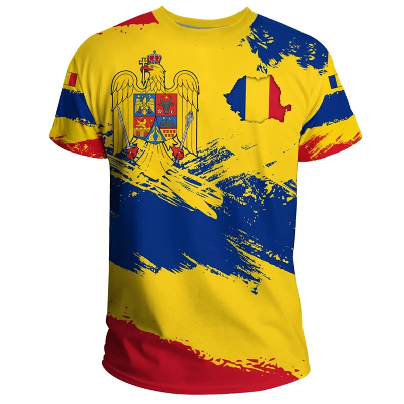 Koszulka z grafiką flagi Rumun – Summer Clothing Wholesale recenzja i cena