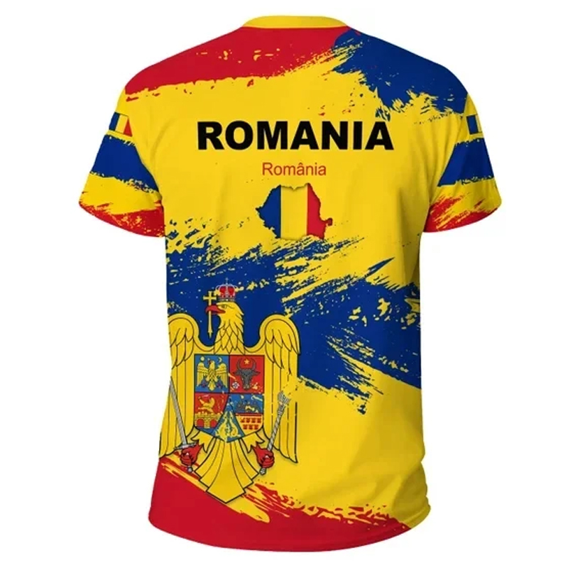 Koszulka z grafiką flagi Rumun – Summer Clothing Wholesale recenzja i cena